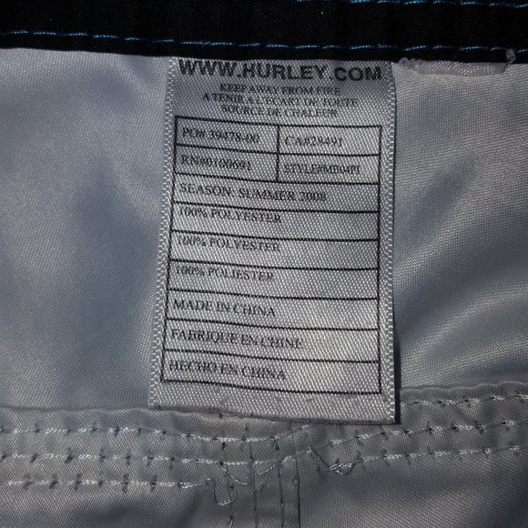 Hurley Swim Trunks Shorts Plaid Men's size 34 - Picture 3 of 3